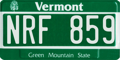 VT license plate NRF859