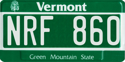 VT license plate NRF860