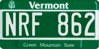 VT license plate NRF862
