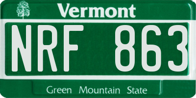 VT license plate NRF863