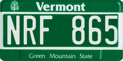 VT license plate NRF865