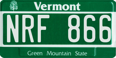 VT license plate NRF866