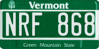 VT license plate NRF868