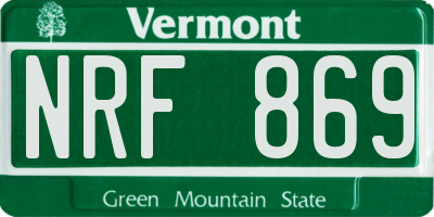 VT license plate NRF869