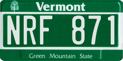 VT license plate NRF871