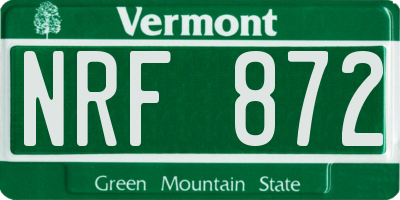 VT license plate NRF872