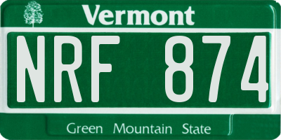 VT license plate NRF874