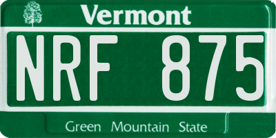 VT license plate NRF875