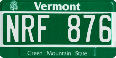 VT license plate NRF876