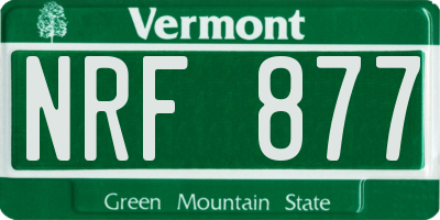 VT license plate NRF877