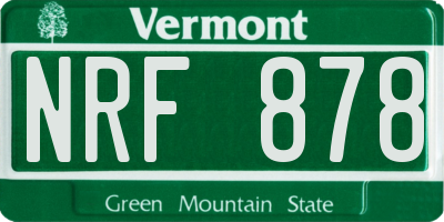 VT license plate NRF878