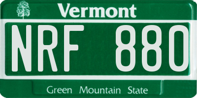 VT license plate NRF880