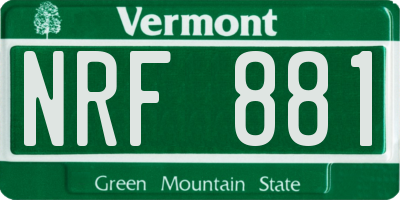 VT license plate NRF881