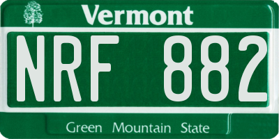 VT license plate NRF882