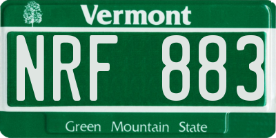 VT license plate NRF883