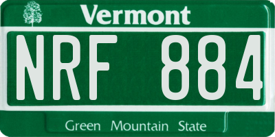 VT license plate NRF884