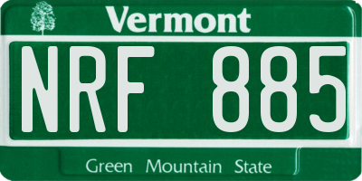VT license plate NRF885