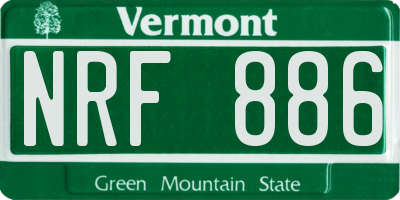 VT license plate NRF886