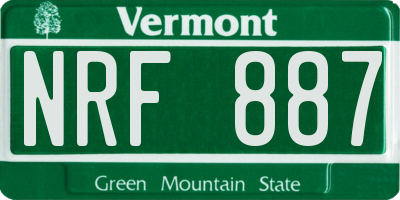 VT license plate NRF887
