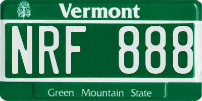 VT license plate NRF888
