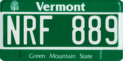 VT license plate NRF889