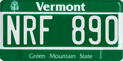 VT license plate NRF890