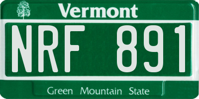 VT license plate NRF891