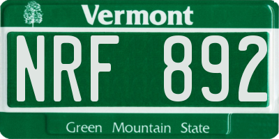 VT license plate NRF892
