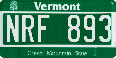 VT license plate NRF893