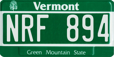 VT license plate NRF894