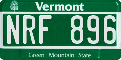 VT license plate NRF896