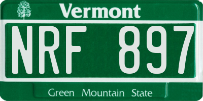 VT license plate NRF897