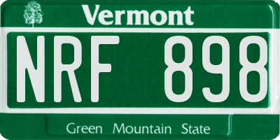 VT license plate NRF898
