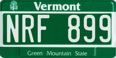 VT license plate NRF899