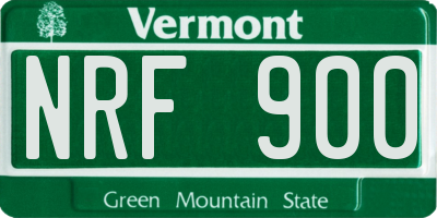 VT license plate NRF900
