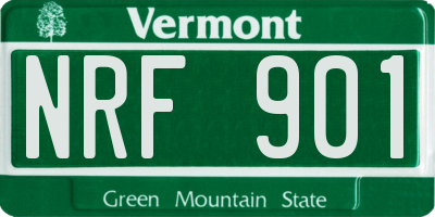 VT license plate NRF901
