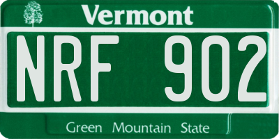 VT license plate NRF902