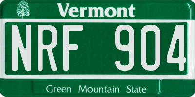 VT license plate NRF904