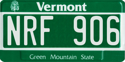 VT license plate NRF906