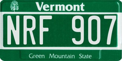 VT license plate NRF907