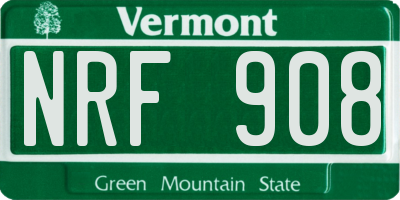 VT license plate NRF908
