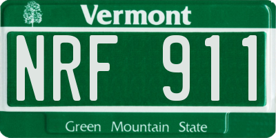 VT license plate NRF911