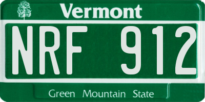 VT license plate NRF912