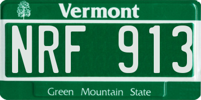 VT license plate NRF913