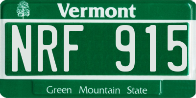 VT license plate NRF915