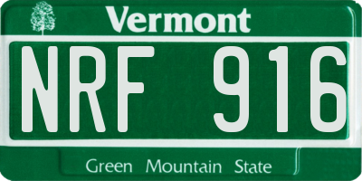 VT license plate NRF916