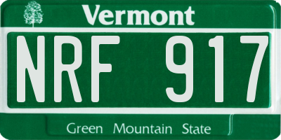 VT license plate NRF917