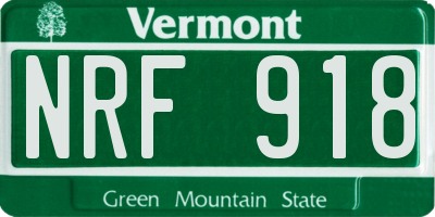 VT license plate NRF918