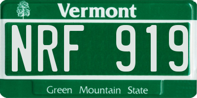 VT license plate NRF919