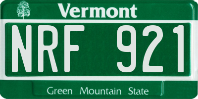 VT license plate NRF921